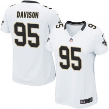 Women's Nike New Orleans Saints #95 Tyeler Davison Game White NFL Jersey