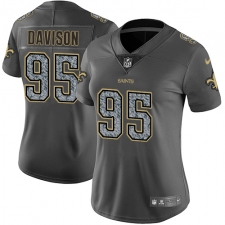 Women's Nike New Orleans Saints #95 Tyeler Davison Gray Static Vapor Untouchable Limited NFL Jersey