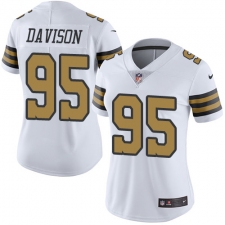 Women's Nike New Orleans Saints #95 Tyeler Davison Limited White Rush Vapor Untouchable NFL Jersey
