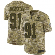 Men's Nike New Orleans Saints #91 Trey Hendrickson Limited Camo 2018 Salute to Service NFL Jersey