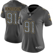 Women's Nike New Orleans Saints #91 Trey Hendrickson Gray Static Vapor Untouchable Limited NFL Jersey