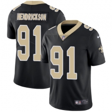 Youth Nike New Orleans Saints #91 Trey Hendrickson Black Team Color Vapor Untouchable Limited Player NFL Jersey
