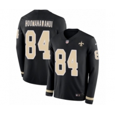 Men's Nike New Orleans Saints #84 Michael Hoomanawanui Limited Black Therma Long Sleeve NFL Jersey