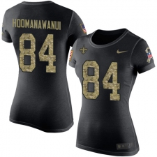 Women's Nike New Orleans Saints #84 Michael Hoomanawanui Black Camo Salute to Service T-Shirt