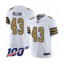 Men's New Orleans Saints #43 Marcus Williams Limited White Rush Vapor Untouchable 100th Season Football Jersey