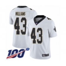 Men's New Orleans Saints #43 Marcus Williams White Vapor Untouchable Limited Player 100th Season Football Jersey