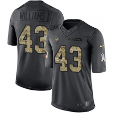 Youth Nike New Orleans Saints #43 Marcus Williams Limited Black 2016 Salute to Service NFL Jersey