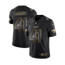 Men New Orleans Saints #41 Alvin Kamara Black Golden Edition 2019 Vapor Untouchable Limited Jersey