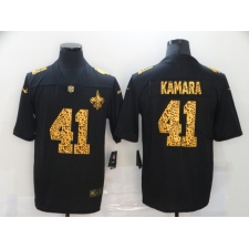 Men's New Orleans Saints #41 Alvin Kamara Black Nike Leopard Print Limited Jersey