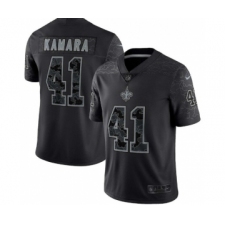 Men's New Orleans Saints #41 Alvin Kamara Black Reflective Limited Stitched Football Jersey