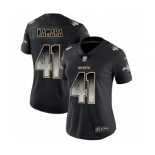 Women's New Orleans Saints #41 Alvin Kamara Limited Black Smoke Fashion Football Jersey