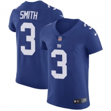 Men's Nike New York Giants #3 Geno Smith Elite Royal Blue Team Color NFL Jersey