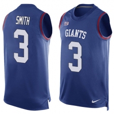 Men's Nike New York Giants #3 Geno Smith Limited Royal Blue Player Name & Number Tank Top NFL Jersey