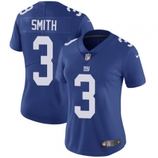 Women's Nike New York Giants #3 Geno Smith Royal Blue Team Color Vapor Untouchable Limited Player NFL Jersey