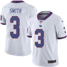 Youth Nike New York Giants #3 Geno Smith Limited White Rush Vapor Untouchable NFL Jersey