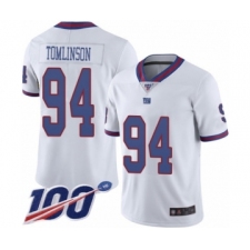 Men's New York Giants #94 Dalvin Tomlinson Limited White Rush Vapor Untouchable 100th Season Football Jersey