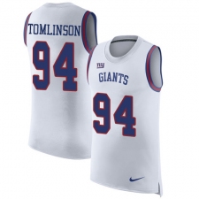 Men's Nike New York Giants #94 Dalvin Tomlinson Limited White Rush Player Name & Number Tank Top NFL Jersey