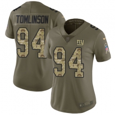 Women's Nike New York Giants #94 Dalvin Tomlinson Limited Olive/Camo 2017 Salute to Service NFL Jersey