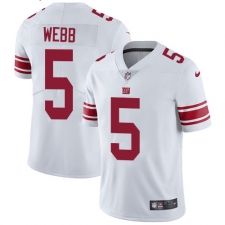 Youth Nike New York Giants #5 Davis Webb Elite White NFL Jersey
