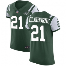 Men's Nike New York Jets #21 Morris Claiborne Elite Green Team Color NFL Jersey
