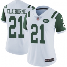 Women's Nike New York Jets #21 Morris Claiborne Elite White NFL Jersey