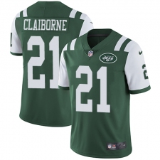 Youth Nike New York Jets #21 Morris Claiborne Elite Green Team Color NFL Jersey