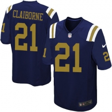 Youth Nike New York Jets #21 Morris Claiborne Elite Navy Blue Alternate NFL Jersey
