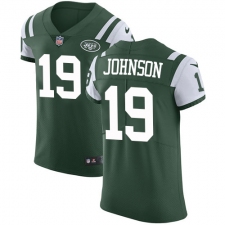 Men's Nike New York Jets #19 Keyshawn Johnson Elite Green Team Color NFL Jersey