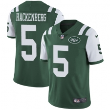 Men's Nike New York Jets #5 Christian Hackenberg Green Team Color Vapor Untouchable Limited Player NFL Jersey