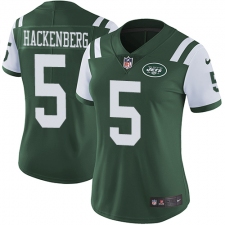 Women's Nike New York Jets #5 Christian Hackenberg Green Team Color Vapor Untouchable Limited Player NFL Jersey