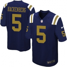 Youth Nike New York Jets #5 Christian Hackenberg Elite Navy Blue Alternate NFL Jersey