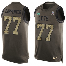 Men's Nike New York Jets #77 James Carpenter Limited Green Salute to Service Tank Top NFL Jersey