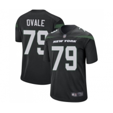 Men's New York Jets #79 Brent Qvale Game Black Alternate Football Jersey