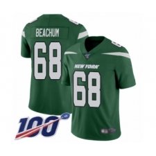 Men's New York Jets #68 Kelvin Beachum Green Team Color Vapor Untouchable Limited Player 100th Season Football Jersey