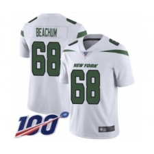 Men's New York Jets #68 Kelvin Beachum White Vapor Untouchable Limited Player 100th Season Football Jersey