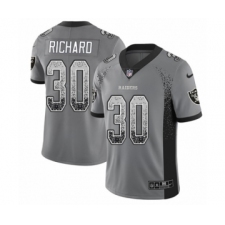 Men's Nike Oakland Raiders #30 Jalen Richard Limited Gray Rush Drift Fashion NFL Jersey