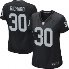 Women's Nike Oakland Raiders #30 Jalen Richard Game Black Team Color NFL Jersey
