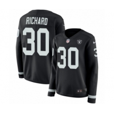 Women's Nike Oakland Raiders #30 Jalen Richard Limited Black Therma Long Sleeve NFL Jersey