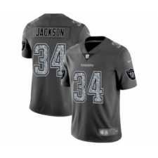 Men's Oakland Raiders #34 Bo Jackson Limited Gray Static Fashion Limited Football Jersey