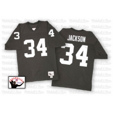 Mitchell and Ness Oakland Raiders #34 Bo Jackson Black Team Color Authentic NFL Throwback Jersey