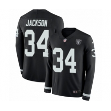 Youth Nike Oakland Raiders #34 Bo Jackson Limited Black Therma Long Sleeve NFL Jersey