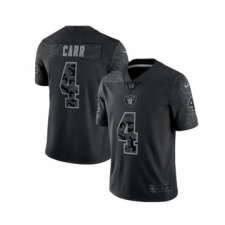 Men's Las Vegas Raiders #4 Derek Carr Black Reflective Limited Stitched Football Jersey