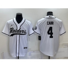 Men's Las Vegas Raiders #4 Derek Carr White Stitched MLB Cool Base Nike Baseball Jersey