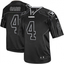 Men's Nike Oakland Raiders #4 Derek Carr Elite Lights Out Black NFL Jersey
