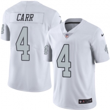 Men's Nike Oakland Raiders #4 Derek Carr Elite White Rush Vapor Untouchable NFL Jersey