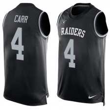 Men's Nike Oakland Raiders #4 Derek Carr Limited Black Player Name & Number Tank Top NFL Jersey