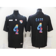 Men's Oakland Raiders #4 Derek Carr Rainbow Version Nike Limited Jersey