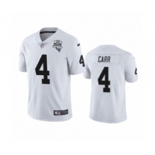 Men's Oakland Raiders #4 Derek Carr White 2020 Inaugural Season Vapor Limited Jersey