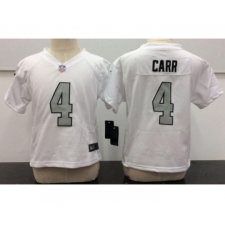 Toddler Oakland Raiders #4 Derek Carr White 2016 Color Rush Stitched NFL Nike Jersey