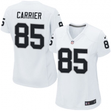 Women Nike Oakland Raiders #85 Derek Carrier Game White NFL Jersey